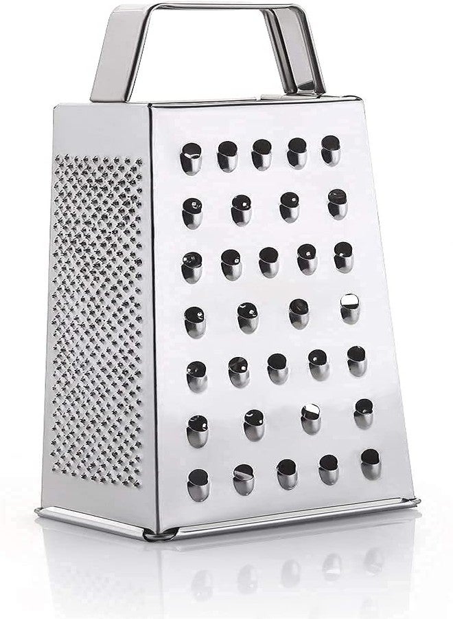 SHOPEE Branded Steel 5 in 1 Grater and Slicer with 4 Sides for Cheese, Vegetables, Ginger, Garlic (Silver) - Image 2